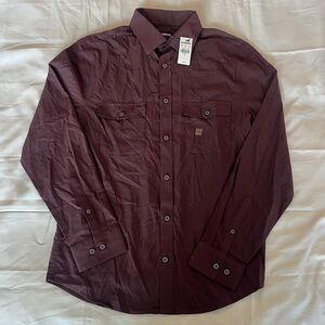 maroon/purple button down size small Express